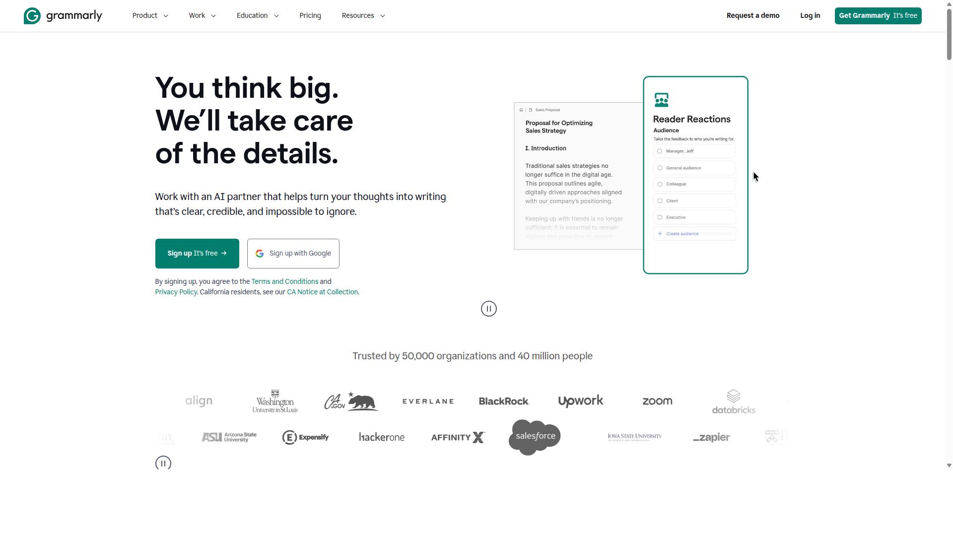 Grammarly website